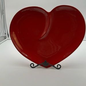 Large Red Heart Shaped Platter made in Portugal by Zodax
